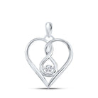 Moving Brilliance: 10kt White Gold Diamond Heart & Love Symbol Pendant - Splendid Jewellery