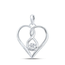 Load image into Gallery viewer, Moving Brilliance: 10kt White Gold Diamond Heart &amp; Love Symbol Pendant - Splendid Jewellery