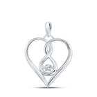 Moving Brilliance: 10kt White Gold Diamond Heart & Love Symbol Pendant - Splendid Jewellery