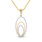 Nested Brilliance: 10kt Yellow Gold Womens Round Diamond Triple Nested Oval Pendant 1/3 Cttw  Top View from Splendid Jewellery