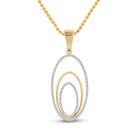 Nested Brilliance: 10kt Yellow Gold Womens Round Diamond Triple Nested Oval Pendant 1/3 Cttw - Splendid Jewellery