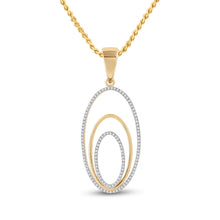 Load image into Gallery viewer, Nested Brilliance: 10kt Yellow Gold Womens Round Diamond Triple Nested Oval Pendant 1/3 Cttw - Splendid Jewellery