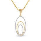 Nested Brilliance: 10kt Yellow Gold Womens Round Diamond Triple Nested Oval Pendant 1/3 Cttw - Splendid Jewellery