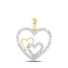 Nested Heart of Love Diamond Pendant | 10kt Yellow Gold 3/8 Cttw Sparkling Diamond Necklace - Splendid Jewellery
