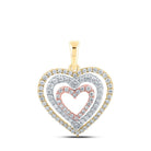 Nested Love: 10kt Tri - Tone Gold Diamond Heart Pendant - Splendid Jewellery