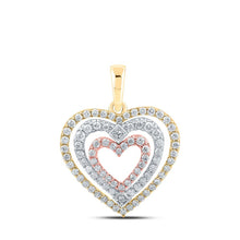 Load image into Gallery viewer, Nested Love: 10kt Tri - Tone Gold Diamond Heart Pendant - Splendid Jewellery