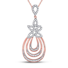 Load image into Gallery viewer, Nested Teardrop Diamond Pendant in 10kt Rose Gold - A Mesmerizing Elegance - Splendid Jewellery