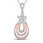 Nested Teardrop Diamond Pendant in 10kt Rose Gold - A Mesmerizing Elegance - Splendid Jewellery