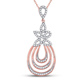 Nested Teardrop Diamond Pendant in 10kt Rose Gold - A Mesmerizing Elegance - Splendid Jewellery