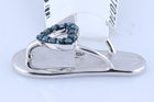 Oceanic Blue Diamond Sandal Pendant | Sterling Silver Nautical Jewelry  Side View from Splendid Jewellery