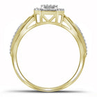 Octagon Brilliance: 10kt Yellow Gold Diamond Cluster Ring product Side View from Splendid Jewellery