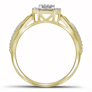 Octagon Brilliance: 10kt Yellow Gold Diamond Cluster Ring - Splendid Jewellery