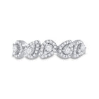 Pear Brilliance | 14kt White Gold Womens Round Diamond Lined Pear Band Ring 1/3 Cttw - Splendid Jewellery
