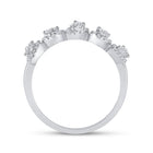 Pear Brilliance | 14kt White Gold Womens Round Diamond Lined Pear Band Ring 1/3 Cttw - Splendid Jewellery