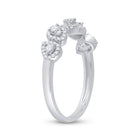 Pear Brilliance | 14kt White Gold Womens Round Diamond Lined Pear Band Ring 1/3 Cttw - Splendid Jewellery