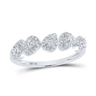 Pear Brilliance | 14kt White Gold Womens Round Diamond Lined Pear Band Ring 1/3 Cttw - Splendid Jewellery