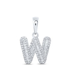 Personalized Baguette Diamond Initial Pendant in 10kt White Gold - Splendid Jewellery - Splendid Jewellery