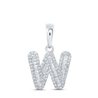 Personalized Baguette Diamond Initial Pendant in 10kt White Gold - Splendid Jewellery - Splendid Jewellery
