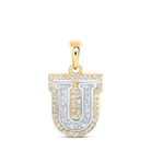 Personalized Brilliance: 10kt Two - tone Gold Diamond Initial Pendant - Splendid Jewellery