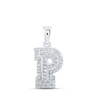 Personalized Brilliance: 10kt White Gold Diamond Initial Pendant - Splendid Jewellery