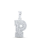 Personalized Brilliance: 10kt White Gold Diamond Initial Pendant - Splendid Jewellery