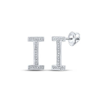 Load image into Gallery viewer, Personalized Diamond Initial Earrings in 10kt White Gold - A Unique Expression of Style - Splendid Jewellery