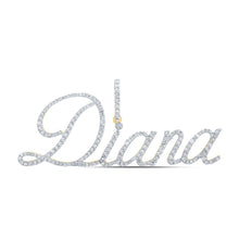 Load image into Gallery viewer, Personalized Diamond Initial &amp; Letter Pendant: 10kt Yellow Gold Womens Round Diamond Name Pendant 7/8 Cttw - Splendid Jewellery