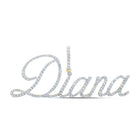 Personalized Diamond Initial & Letter Pendant: 10kt Yellow Gold Womens Round Diamond Name Pendant 7/8 Cttw - Splendid Jewellery