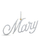 Personalized Diamond Initial & Letter Pendant | 10kt Yellow Gold Womens Round Diamond Name Pendant 7/8 Cttw | Splendid Jewellery - Splendid Jewellery