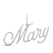 Load image into Gallery viewer, Personalized Diamond Initial &amp; Letter Pendant | 10kt Yellow Gold Womens Round Diamond Name Pendant 7/8 Cttw | Splendid Jewellery - Splendid Jewellery