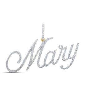 Personalized Diamond Initial & Letter Pendant | 10kt Yellow Gold Womens Round Diamond Name Pendant 7/8 Cttw | Splendid Jewellery - Splendid Jewellery