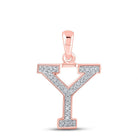 Personalized Diamond Initial Pendant in 10kt Rose Gold - Splendid Jewellery