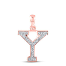 Load image into Gallery viewer, Personalized Diamond Initial Pendant in 10kt Rose Gold - Splendid Jewellery