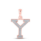 Personalized Diamond Initial Pendant in 10kt Rose Gold - Splendid Jewellery