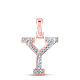 Personalized Diamond Initial Pendant in 10kt Rose Gold - Splendid Jewellery