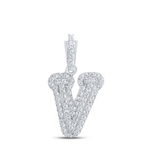 Load image into Gallery viewer, Personalized Diamond Initial Pendant in 10kt White Gold - Elegant and Dazzling Letter Necklace - Splendid Jewellery