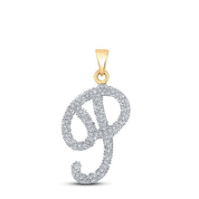 Load image into Gallery viewer, Personalized Diamond Initial Pendant in 10kt Yellow Gold - Splendid Jewellery
