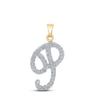 Personalized Diamond Initial Pendant in 10kt Yellow Gold - Splendid Jewellery