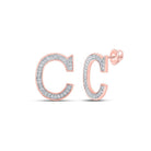 Personalized Rose Gold Diamond Initial Earrings - Splendid Jewellery