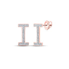 Personalized Rose Gold Diamond Initial Earrings - Splendid Jewellery