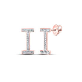 Personalized Rose Gold Diamond Initial Earrings - Splendid Jewellery