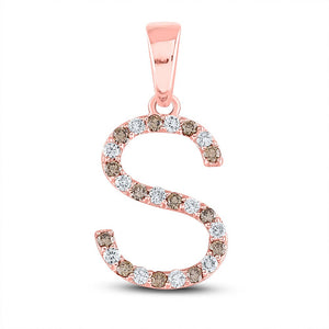 Personalized Rose Gold Diamond Initial Pendant: Elegant and Unique 1/5 Cttw S Letter Pendant by Splendid Jewellery - Splendid Jewellery