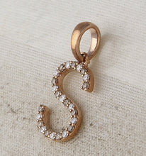 Load image into Gallery viewer, Personalized Rose Gold Diamond Initial Pendant: Elegant and Unique 1/5 Cttw S Letter Pendant by Splendid Jewellery - Alternate view 3 from Splendid Jewellery