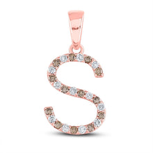 Load image into Gallery viewer, Personalized Rose Gold Diamond Initial Pendant: Elegant and Unique 1/5 Cttw S Letter Pendant by Splendid Jewellery - Splendid Jewellery