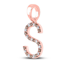 Load image into Gallery viewer, Personalized Rose Gold Diamond Initial Pendant: Elegant and Unique 1/5 Cttw S Letter Pendant by Splendid Jewellery - Alternate view 2 from Splendid Jewellery