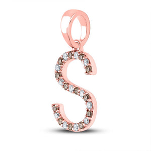 Personalized Rose Gold Diamond Initial Pendant: Elegant and Unique 1/5 Cttw S Letter Pendant by Splendid Jewellery - Splendid Jewellery