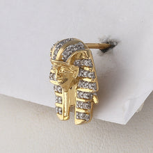 Load image into Gallery viewer, Pharaoh's Radiance: 10kt Yellow Gold Womens Round Diamond Cluster Earrings - Splendid Jewellery