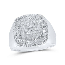 Load image into Gallery viewer, Pillow Square Diamond Ring in 10kt White Gold - 1 - 1/5 Cttw | Stylish Men's Jewelry - Splendid Jewellery