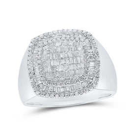 Pillow Square Diamond Ring in 10kt White Gold - 1 - 1/5 Cttw | Stylish Men's Jewelry - Splendid Jewellery