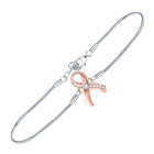 Pink Ribbon Diamond Awareness Bracelet - Sterling Silver Fashion Jewelry  Side View from Splendid Jewellery